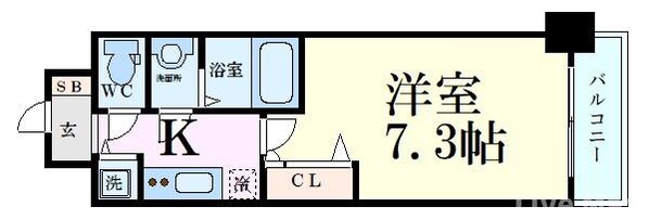 プランドール北浜の物件間取画像